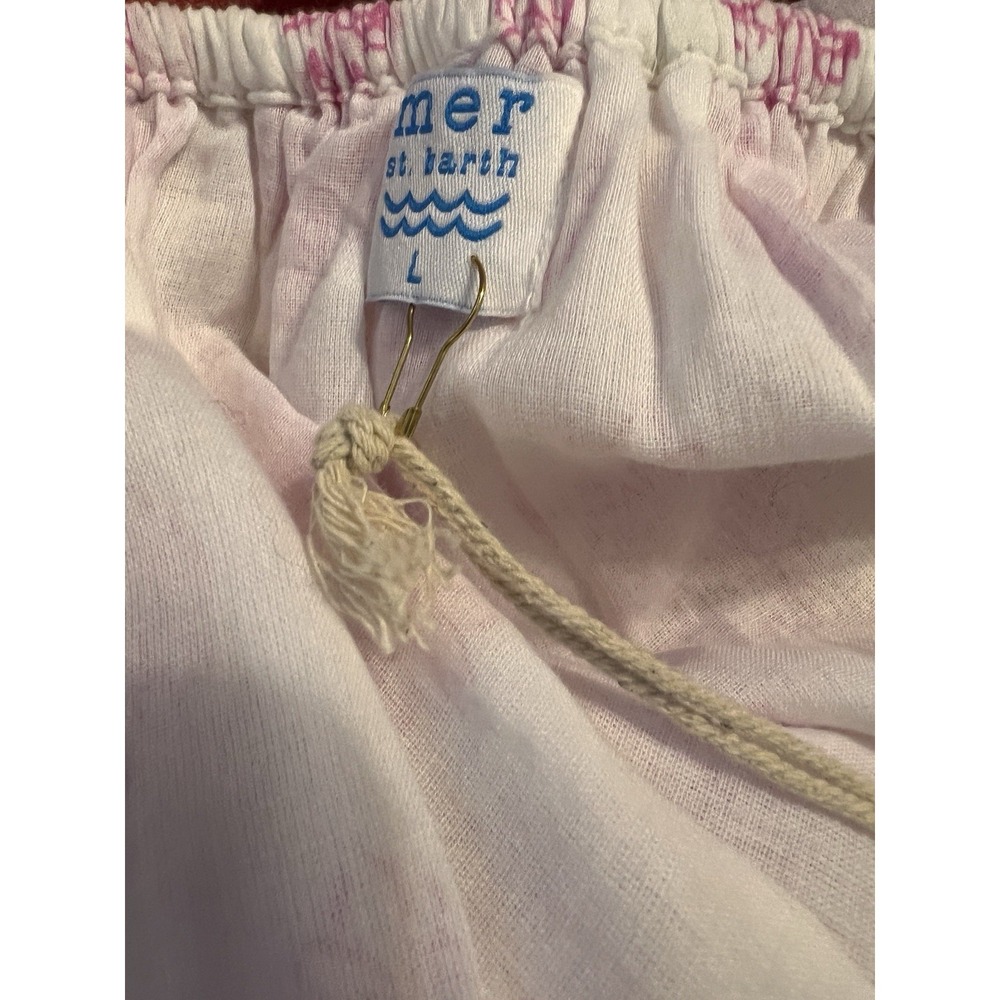 Mer St. Barth Benoite Maxi Dress Pink Paisley Off The Shoulder LRG 10/12 - Picture 10 of 12